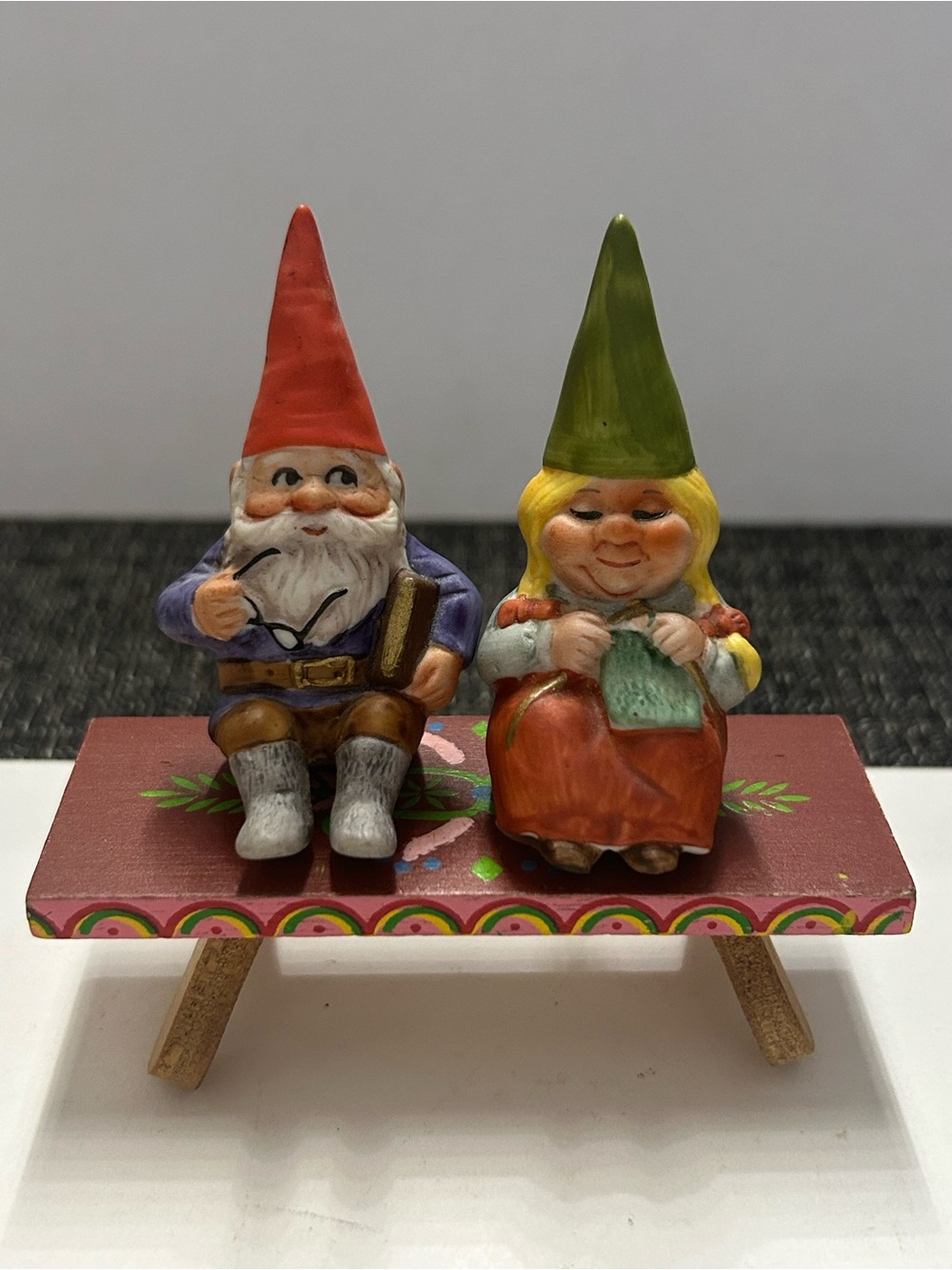 Vintage Mini Gnome Unieboek Ceramic Figurines Set 1978 & 1979